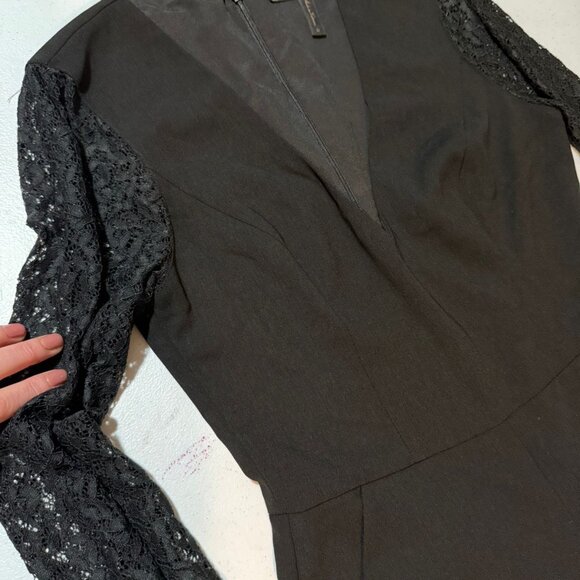 BCBGMAXAZRIA Black Lace Sleeve Jumpsuit – Size 0 - Picture 9 of 15